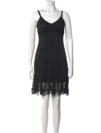 Pre-owned Sue Wong Vintage Mini Dress In Black