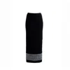 Süel Knitwear Women's Black / Silver Jlo Maxi Skirt Black - Sparkle Silver In Black/silver