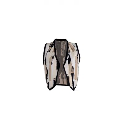 Süel Knitwear Women's Black / White / Neutrals Meteorite Vest Office Mix In Black/white