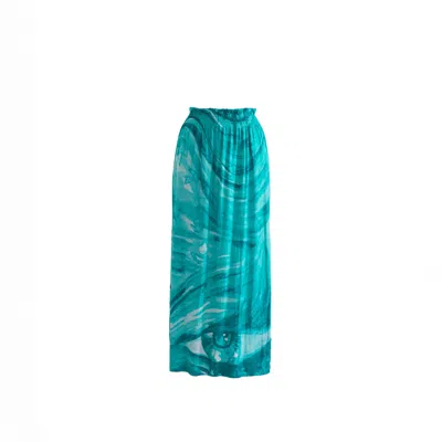 Süel Knitwear Women's Blue / Green Cszs Art Plain Skirt Azure In Blue/green