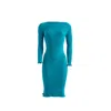 Süel Knitwear Women's Blue / Green Gabi Dress Elastic Turquoise In Blue/green