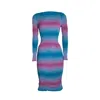 Süel Knitwear Women's Blue / Pink / Purple Gabi Dress Pink-sea In Blue/pink/purple