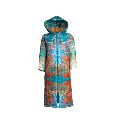 Süel Knitwear Women's Cszs Hooded Coat -tree Of Life In Blue