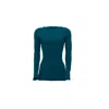 Süel Knitwear Women's Green / Blue Gabi Sweater Long Dark Turquoise In Green/blue