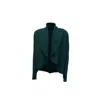 Süel Knitwear Women's Green Ribbed Round Cardigan Emerald In Green