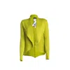 Süel Knitwear Women's Green Ribbed Round Knit Cardigan Kiwi In Green
