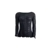 Süel Knitwear Women's Long-sleeved Twin-lace Sweater Black