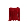 Süel Knitwear Women's Long-sleeved Twin-lace Sweater Paprika Red