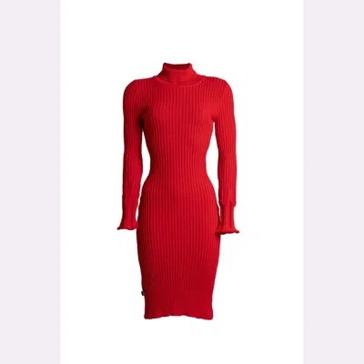 Süel Knitwear Women's Mirci Turtleneck Dress Love Red