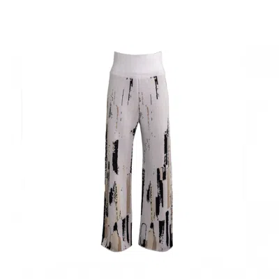 Süel Knitwear Women's Neutrals / Black / White Meteorite High-waisted Knitted Pants Office In Black/white