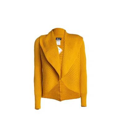 Süel Knitwear Women's Neutrals Ribbed Round Knit Cardigan Curry In Gold