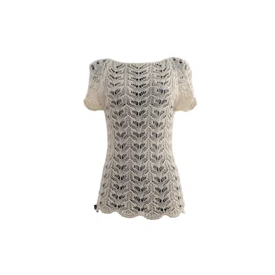 Süel Knitwear Women's Neutrals Short-sleeved Twin-lace Sweater Cream