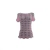 Süel Knitwear Women's Pink / Neutrals Short-sleeved Twin-lace Sweater Baby Rosa
