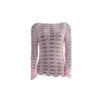 Süel Knitwear Women's Pink / Purple Long-sleeved Twin-lace Sweater Baby Rosa