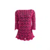 Süel Knitwear Women's Pink / Purple / Pink Spider Lace Sweater Made From Ribbon Yarn - Pinky