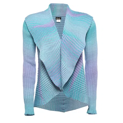 Süel Knitwear Women's Ribbed Round Cardigan Lavender-water Blue