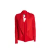 Süel Knitwear Women's Ribbed Round Knit Cardigan Pepper-red In Red