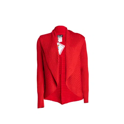 Süel Knitwear Women's Ribbed Round Knit Cardigan Pepper-red