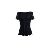 Süel Knitwear Women's Short-sleeved Twin-lace Sweater Black