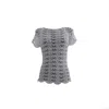 Süel Knitwear Women's Short-sleeved Twin-lace Sweater White