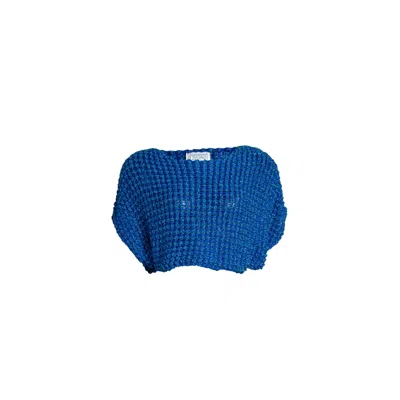 Süel Knitwear Women's Three Dimensional Sweater Sparkle Royal Blue
