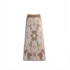 Süel Knitwear Women's White / Neutrals Splashed Maxi Skirt Lux In White