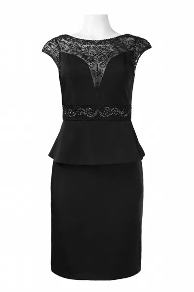Suewong Beaded & Sequin Peplum Dress In Black