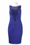 Suewong Beaded Scuba Dress In Cobalt In Blue
