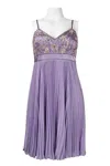 Suewong Embellished Accordion Babydoll Dress In Periwinkle In Blue