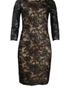 Suewong Embellished Ribbon Honeycomb Dress In Black Nude In Black