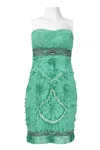 Suewong Ruched Floral Pattern Chiffon Dress In Aqua In Blue