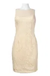Suewong Sleeveless Bateau Neckline Sequin Dress In White In White