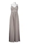 Suewong Spaghetti Strap Embellished A-line Dress In Platinum In Silver