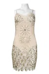 Suewong Spaghetti String Sequined Strapless Dress In Champagne In White