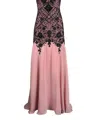 Suewong Strapless Floral Embroidered Evening Gown In Orchid Black In Multi