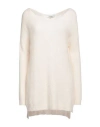 Sufé  Firenze Sufé Firenze Woman Sweater Cream Size M Acrylic, Recycled Polyacrylic, Mohair Wool, Elastane In Purple