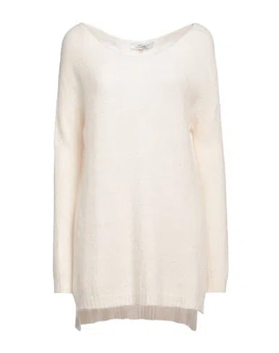 Sufé  Firenze Sufé Firenze Woman Sweater Cream Size M Acrylic, Recycled Polyacrylic, Mohair Wool, Elastane In Purple