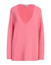 Sufé  Firenze Sufé Firenze Woman Sweater Magenta Size L Viscose, Polyester, Polyamide