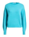 Sufé  Firenze Sufé Firenze Woman Sweater Turquoise Size L Viscose, Polyester, Polyamide In Blue