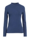 Sufé  Firenze Sufé Firenze Woman Turtleneck Navy Size L Viscose, Polyester, Polyamide In Navy Blue