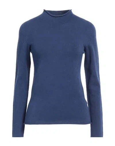 Sufé  Firenze Sufé Firenze Woman Turtleneck Navy Size L Viscose, Polyester, Polyamide In Navy Blue