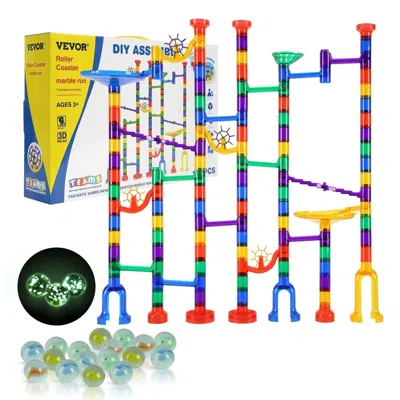 Sufrosh Marble Run Set, 145 Piece Marble Maze Building Block Brain Game, With 5 Glow In The Dark Marbles + 4