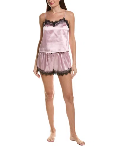Sugar 2pc Satin Cami Top & Short Set In Pink