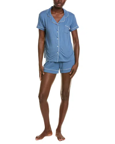 Sugar 2pc Short Sleeve Notch Collar Top & Short Set In Multi