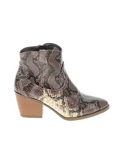 Pre-owned Sugar Ankle Boots In Brown