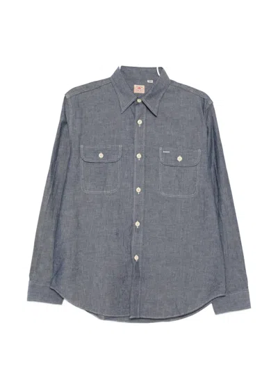 Sugar Cane Jeans Chambray Shirt In Blue