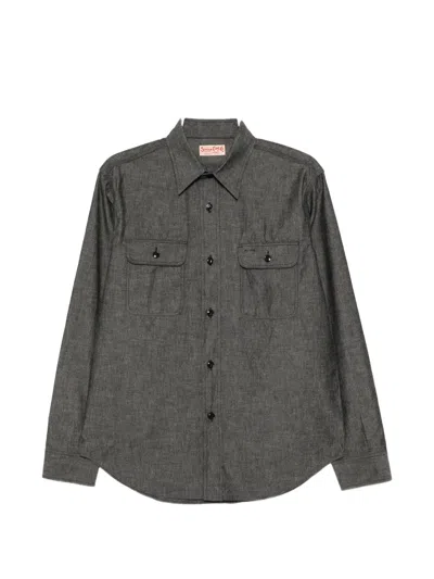 Sugar Cane Jeans Denim Shirt In Gray