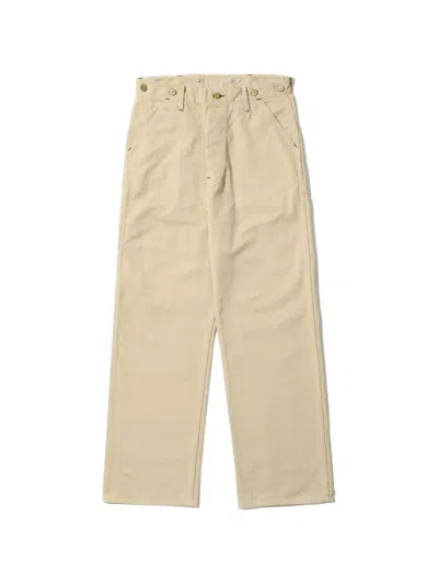 Sugar Cane Jeans Headlight Herringbone-pattern Cotton Trousers In Neutral