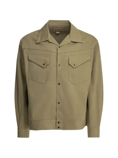 Sugar Cane Jeans Western Native American Press-stud Jacket In Green