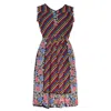 Sugar Cream Vintage Women's Black Floral Print Vintage Dress With Detailed Neckline In Black